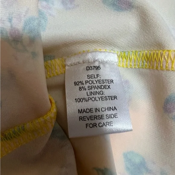 Alexia Admor Oakless Flutter Sleeve Fit & Flare Yellow Ditzy Floral Dress XL NWT - Picture 8 of 10